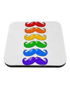 Colorful Rainbow Mustaches Coaster-Coasters-TooLoud-White-Davson Sales