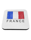 French Flag - France Text Distressed Coaster by TooLoud-Coasters-TooLoud-White-Davson Sales