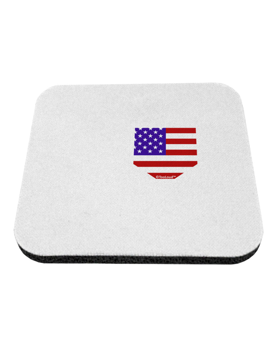 American Flag Faux Pocket Design Coaster by TooLoud