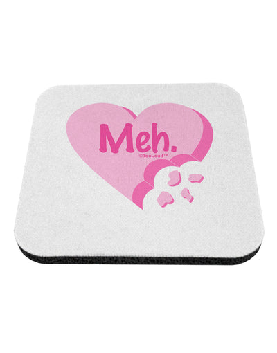 Meh Candy Heart - Valentines Day Coaster by TooLoud-Coasters-TooLoud-White-Davson Sales