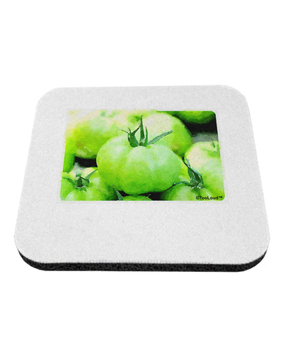 Watercolor Green Tomatoes Coaster-Coasters-TooLoud-White-Davson Sales