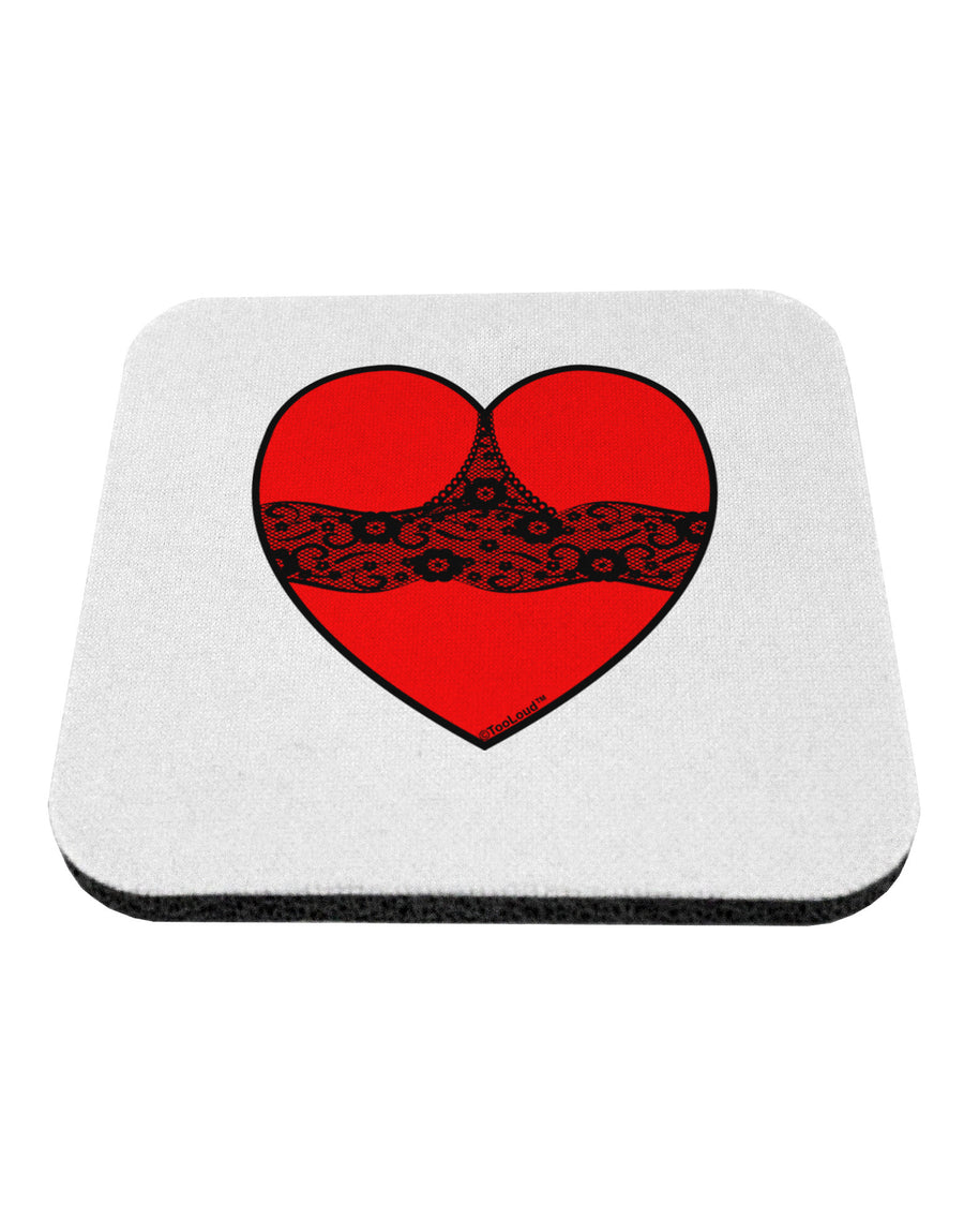 Black Lace Panty Heart Coaster-Coasters-TooLoud-White-Davson Sales