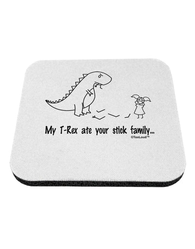 My T-Rex Ate Your Stick Family - Line Coaster by TooLoud-Coasters-TooLoud-White-Davson Sales