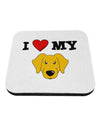 I Heart My - Cute Yellow Labrador Retriever Dog Coaster by TooLoud-Coasters-TooLoud-White-Davson Sales