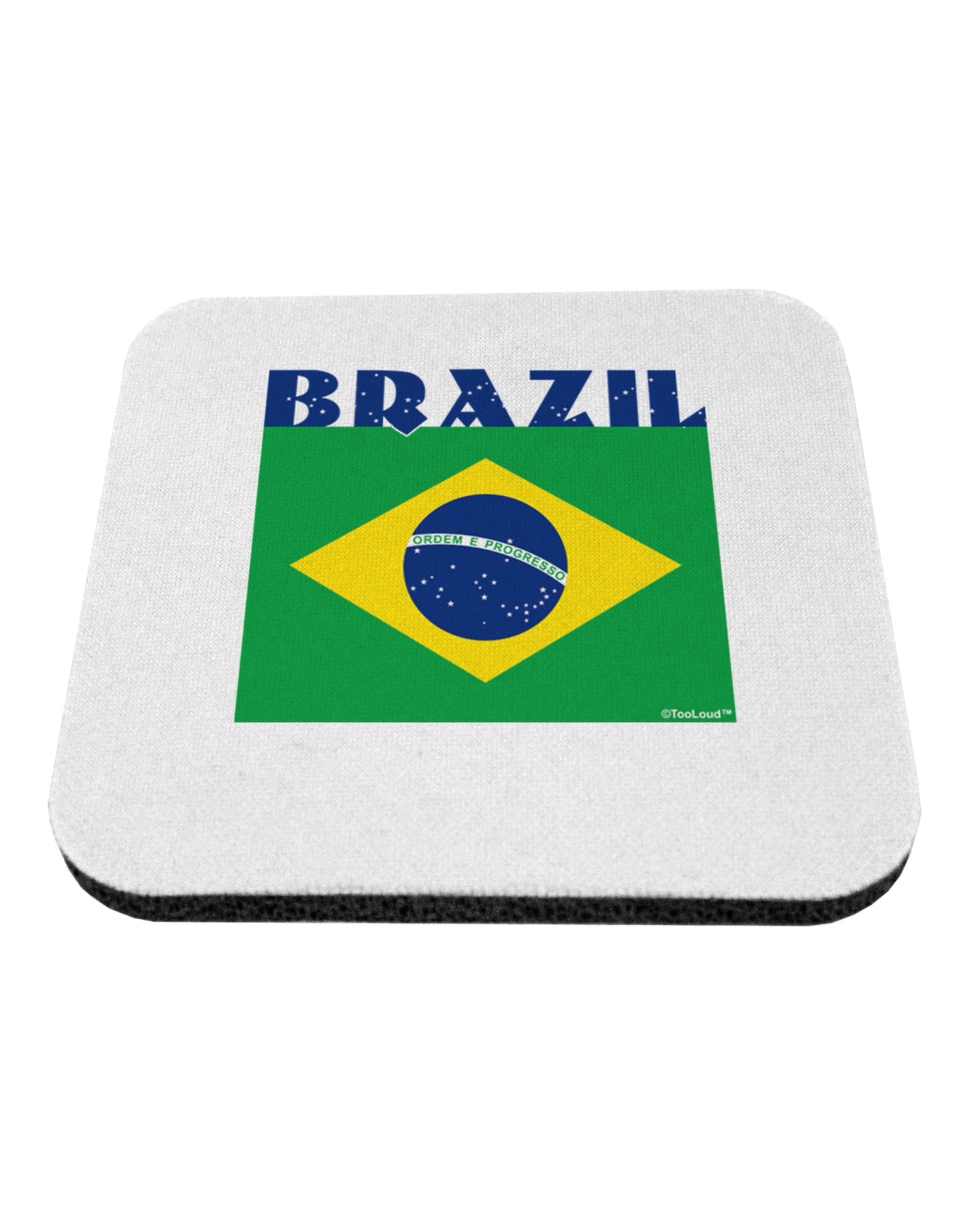Brazil Flag Coaster-Coasters-TooLoud-1-Davson Sales