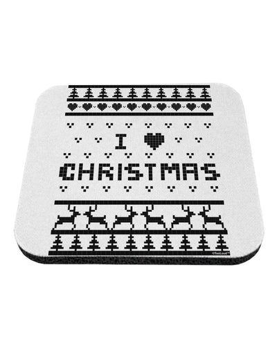 I Heart Christmas Ugly Christmas Sweater Coaster-Coasters-TooLoud-White-Davson Sales