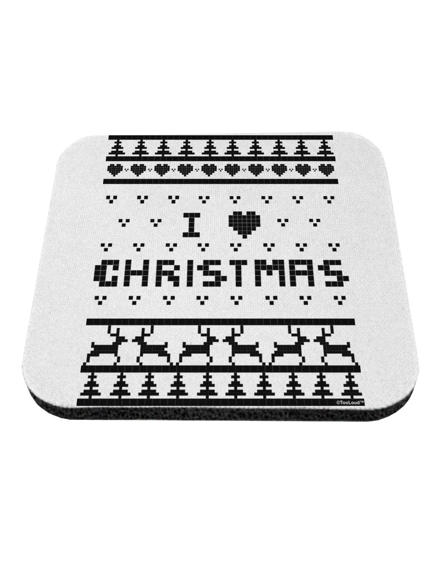 I Heart Christmas Ugly Christmas Sweater Coaster-Coasters-TooLoud-White-Davson Sales