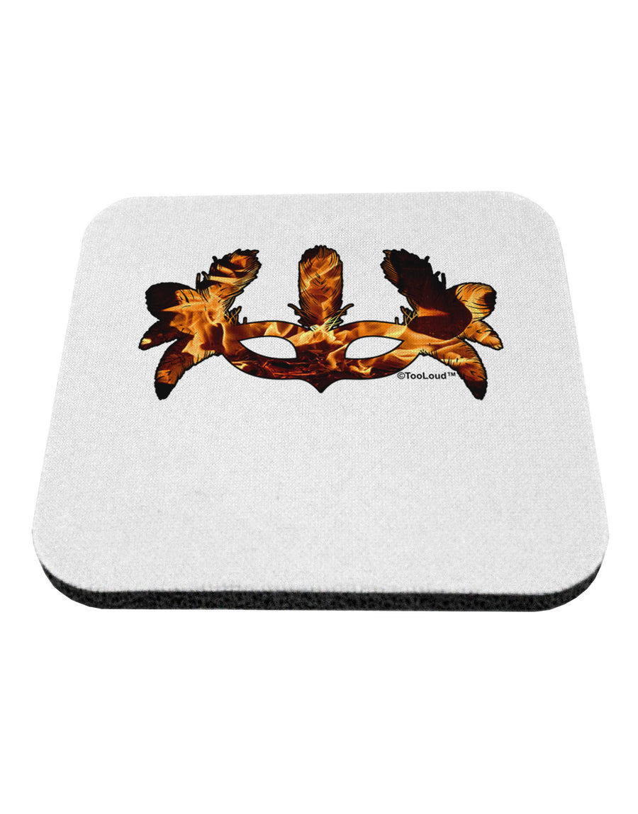 Fire Masquerade Mask Coaster by TooLoud-Coasters-TooLoud-White-Davson Sales