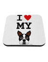 I Heart My Boston Terrier Coaster-Coasters-TooLoud-White-Davson Sales