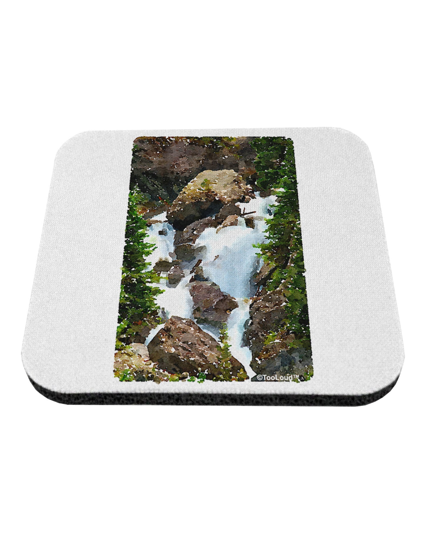 TooLoud Waterfall Watercolor Coaster-Coasters-TooLoud-White-Davson Sales