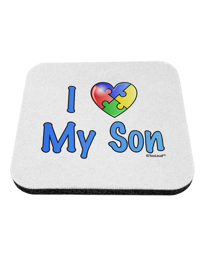 I Heart My Son - Autism Awareness Coaster by TooLoud-Coasters-TooLoud-White-Davson Sales