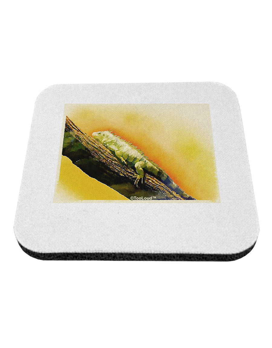 Iguana Watercolor Coaster-Coasters-TooLoud-White-Davson Sales