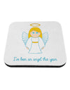 I've Been An Angel This Year Cute Christmas Angel Coaster-Coasters-TooLoud-White-Davson Sales