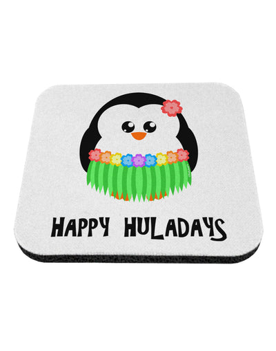 Happy Huladays Holiday Penguin - Christmas Coaster-Coasters-TooLoud-White-Davson Sales