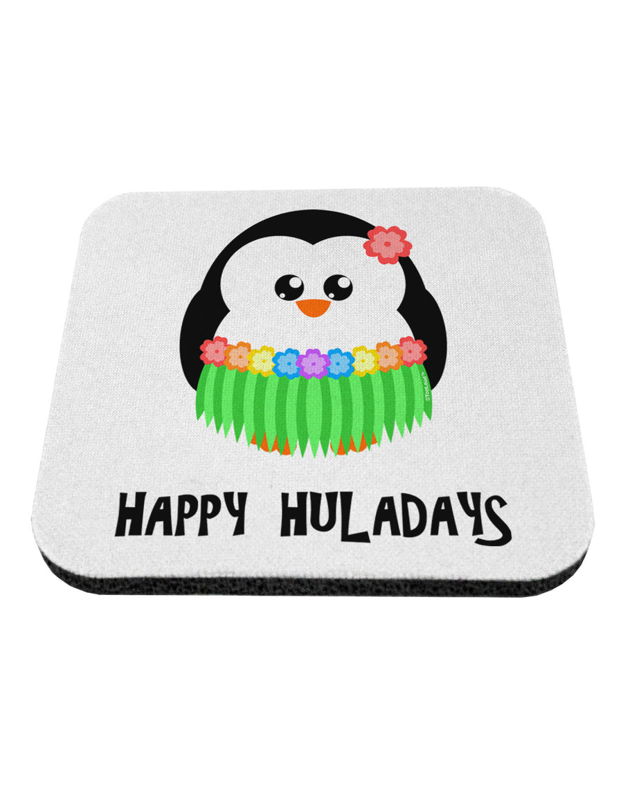 Happy Huladays Holiday Penguin - Christmas Coaster-Coasters-TooLoud-White-Davson Sales