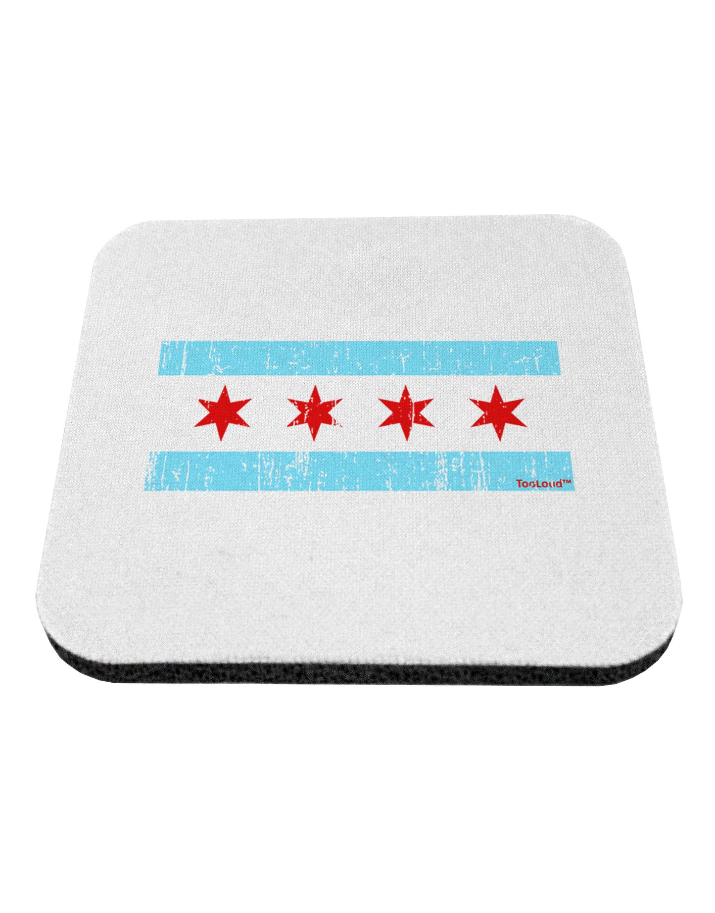 Distressed Chicago Flag Design Coaster by TooLoud-Coasters-TooLoud-White-Davson Sales