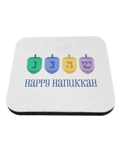 Happy Hanukkah Dreidels Coaster-Coasters-TooLoud-White-Davson Sales