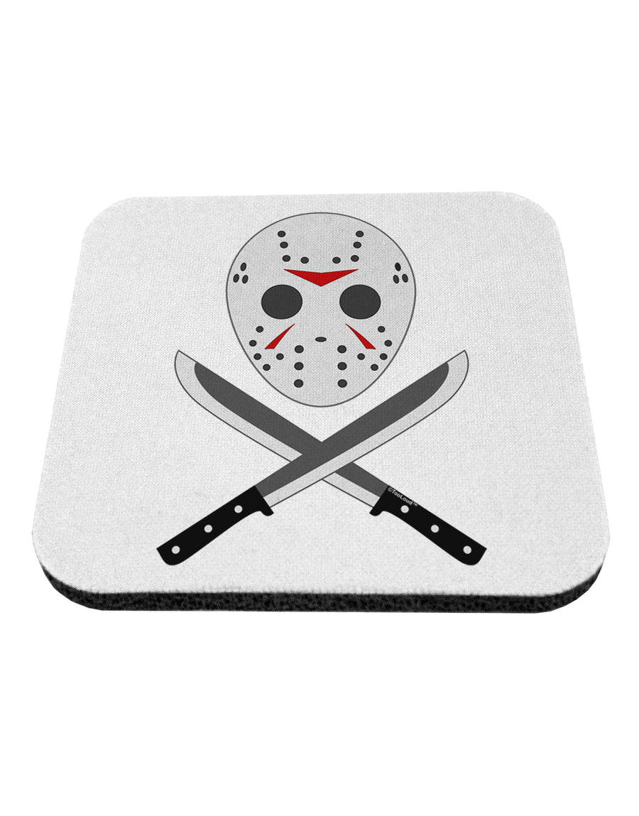 Scary Mask With Machete - Halloween Coaster-Coasters-TooLoud-White-Davson Sales