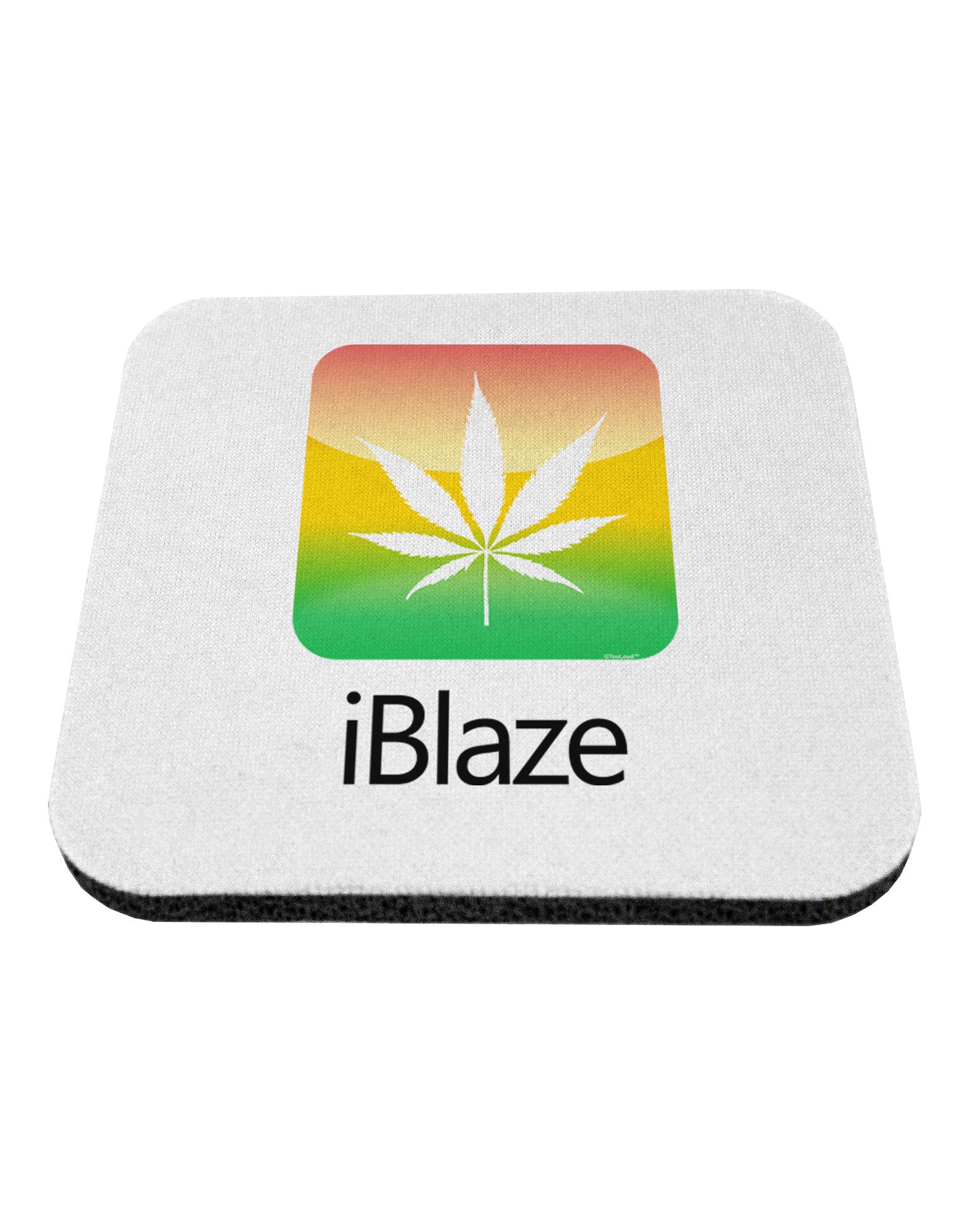 iBlaze Logo - Marijuana Leaf Coaster-Coasters-TooLoud-White-Davson Sales
