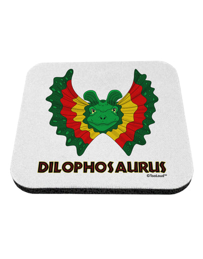 Dilophosaurus Design - Color - Text Coaster by TooLoud-Coasters-TooLoud-White-Davson Sales