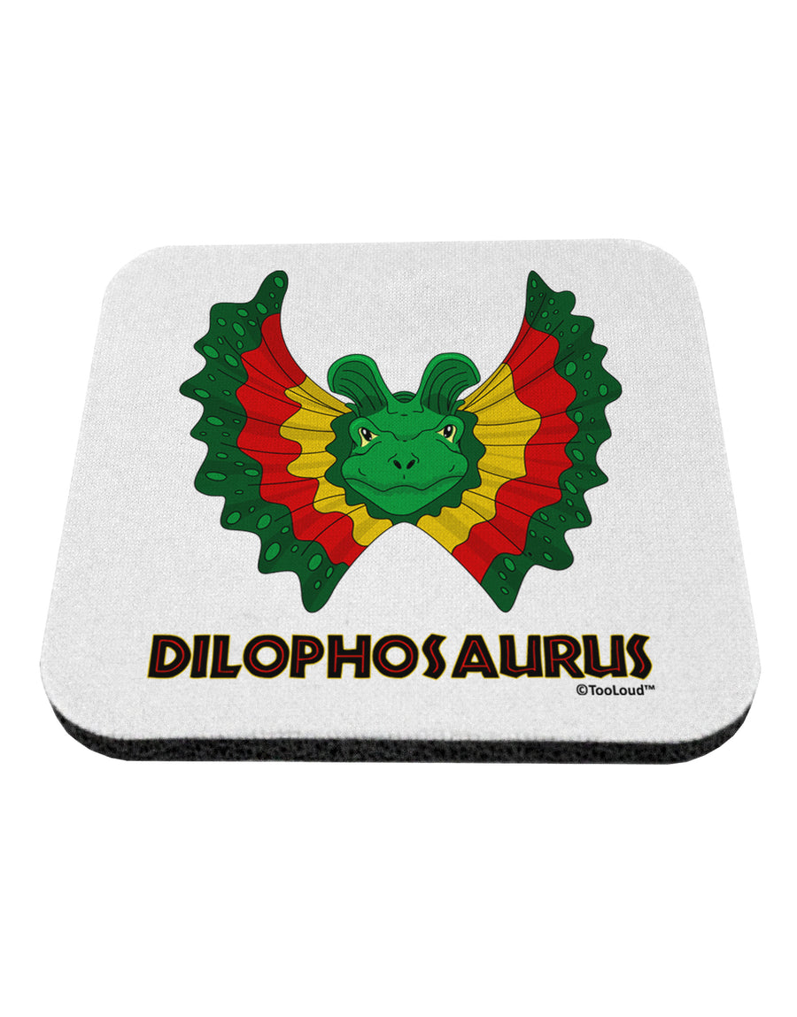 Dilophosaurus Design - Color - Text Coaster by TooLoud-Coasters-TooLoud-White-Davson Sales