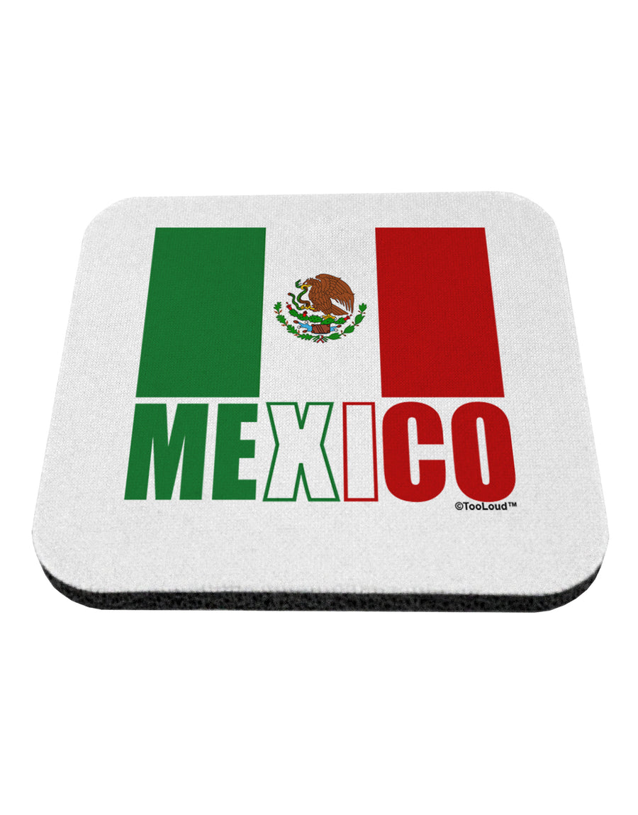 Mexican Flag - Mexico Text Coaster by TooLoud-Coasters-TooLoud-White-Davson Sales