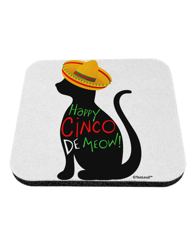 Happy Cinco de Meow - Cinco de Mayo Cat Coaster by TooLoud-Coasters-TooLoud-White-Davson Sales