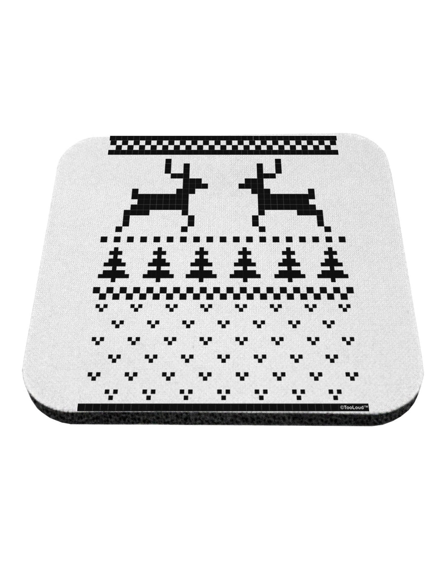 Ugly Christmas Sweater Reindeer Pattern Coaster-Coasters-TooLoud-White-Davson Sales