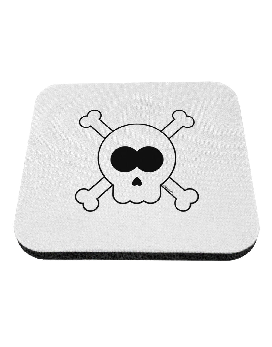 Skull and Crossbones Halloween Coaster-Coasters-TooLoud-White-Davson Sales