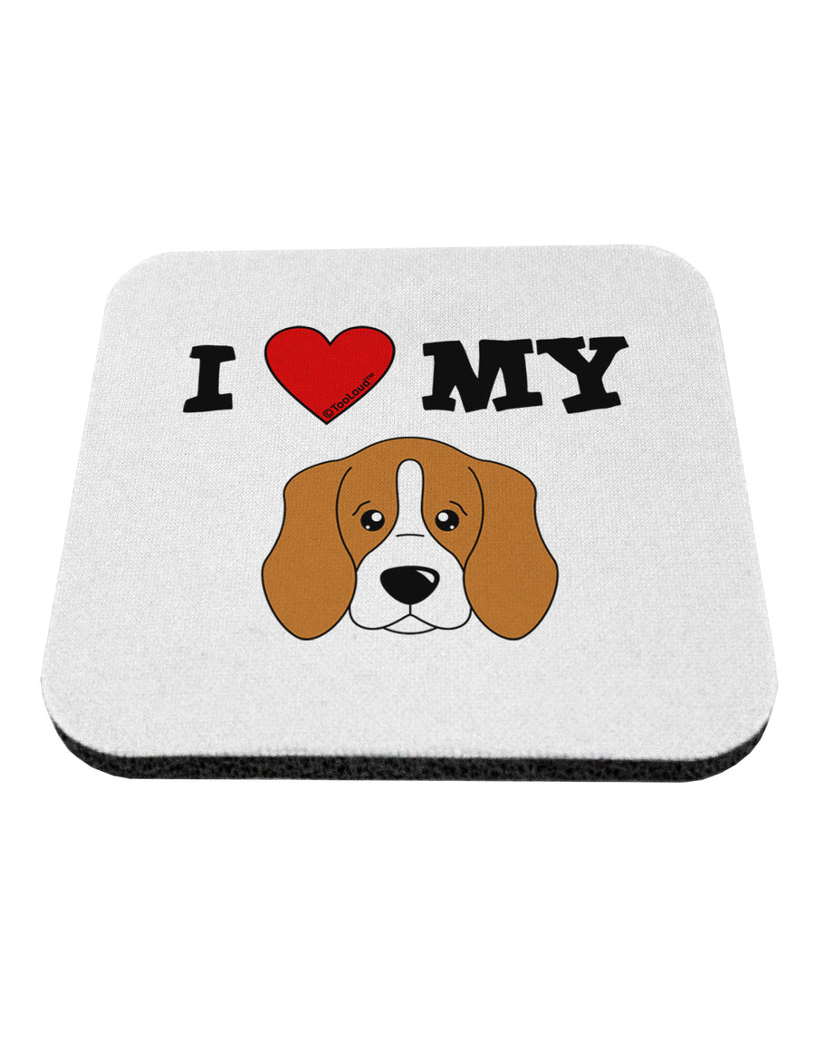 I Heart My - Cute Beagle Dog Coaster by TooLoud-Coasters-TooLoud-White-Davson Sales