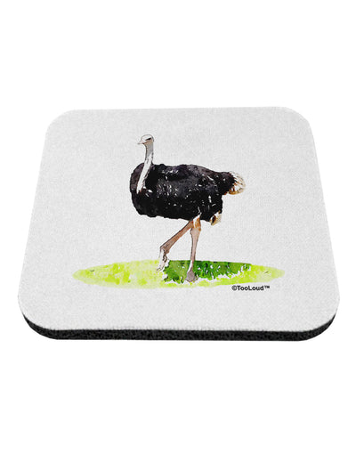 Ostrich Watercolor Coaster-Coasters-TooLoud-White-Davson Sales