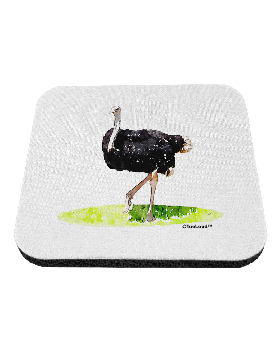 Ostrich Watercolor Coaster-Coasters-TooLoud-White-Davson Sales