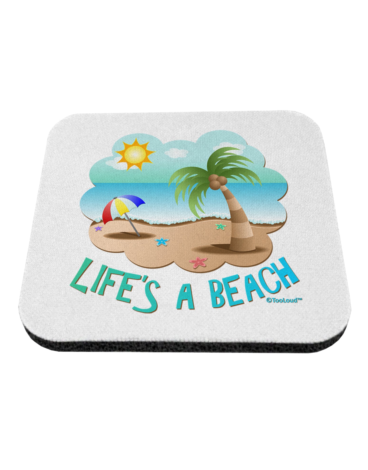 Fun Summer Beach Scene - Life's a Beach Coaster by TooLoud-Coasters-TooLoud-White-Davson Sales