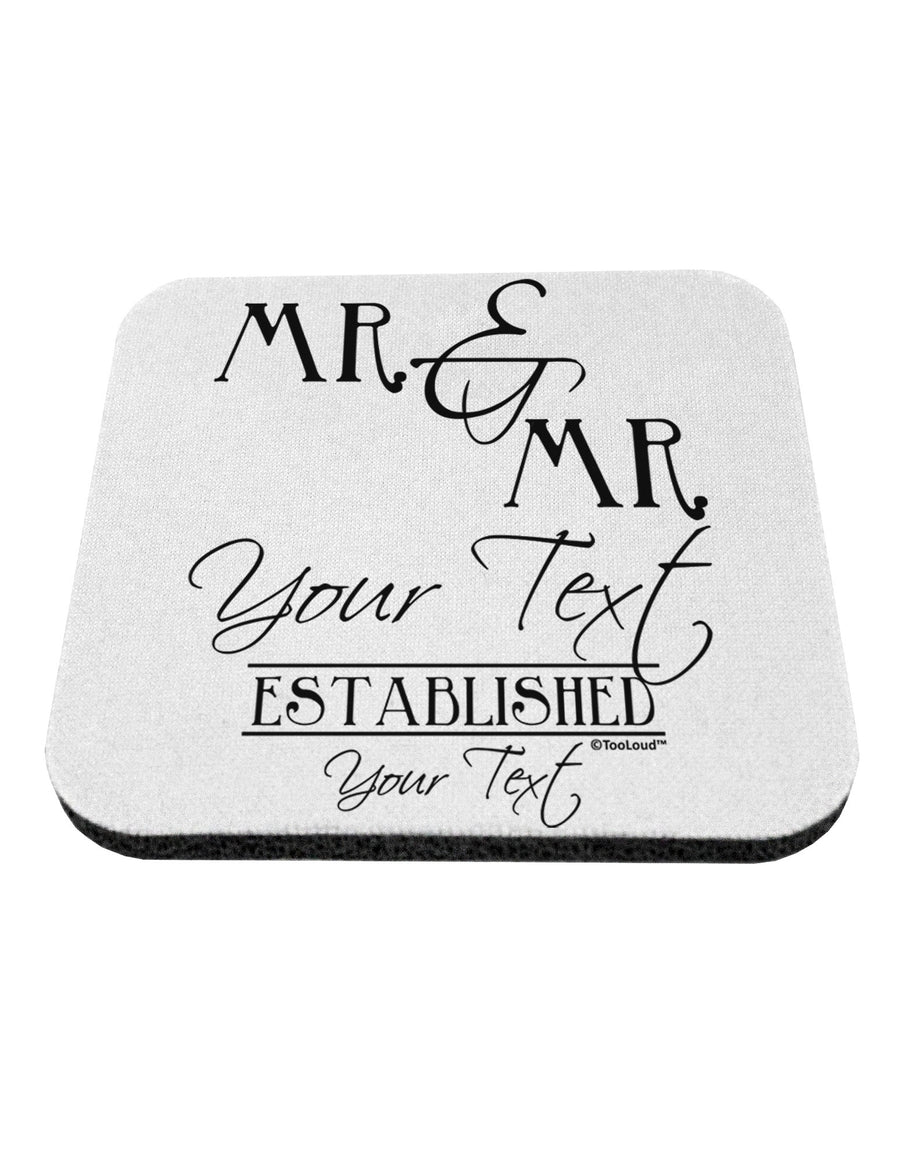 Personalized Mr and Mr -Name- Established -Date- Design Coaster-Coasters-TooLoud-White-Davson Sales