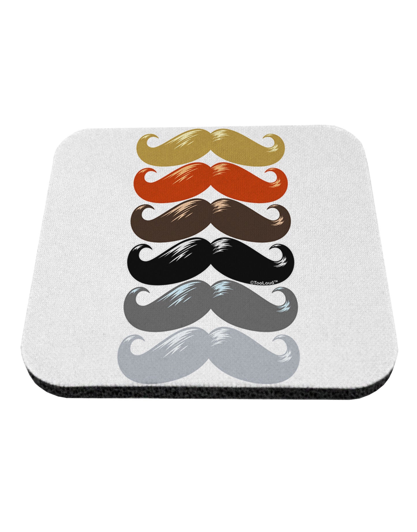 Natural Mustache Rainbow Coaster-Coasters-TooLoud-White-Davson Sales
