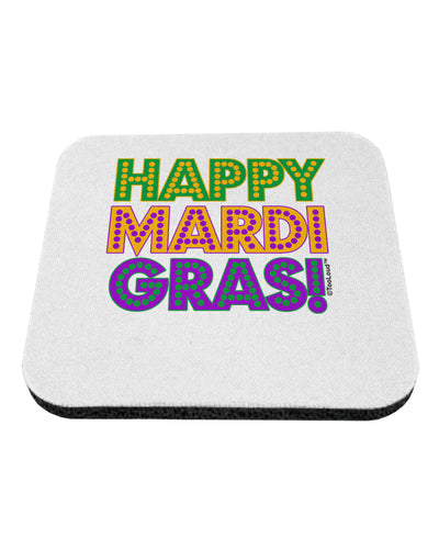 Happy Mardi Gras Text Coaster by TooLoud-Coasters-TooLoud-White-Davson Sales