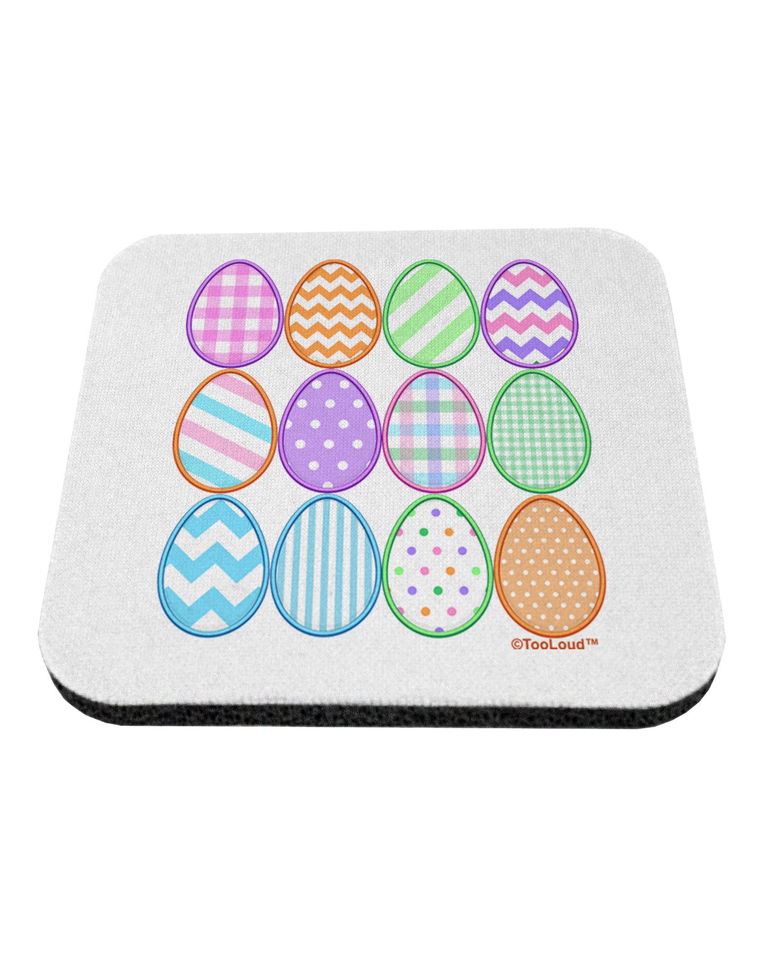 Cute Faux Applique Easter Eggs Coaster-Coasters-TooLoud-1-Davson Sales