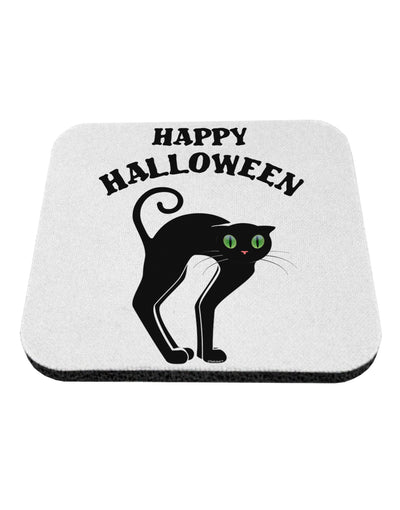 Happy Halloween Cute Black Cat Halloween Coaster-Coasters-TooLoud-White-Davson Sales