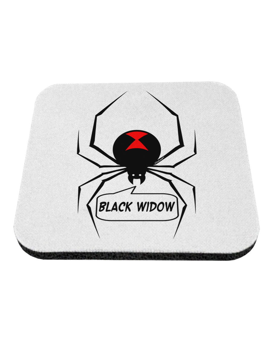 Black Widow Spider Design - Text Coaster-Coasters-TooLoud-White-Davson Sales