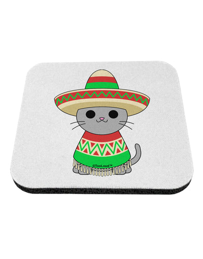 Cat with Sombrero and Poncho Coaster by TooLoud-Coasters-TooLoud-White-Davson Sales