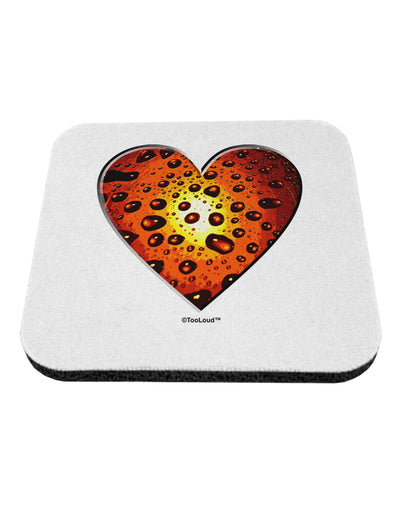 Water Droplet Heart Orange Coaster by TooLoud-Coasters-TooLoud-White-Davson Sales