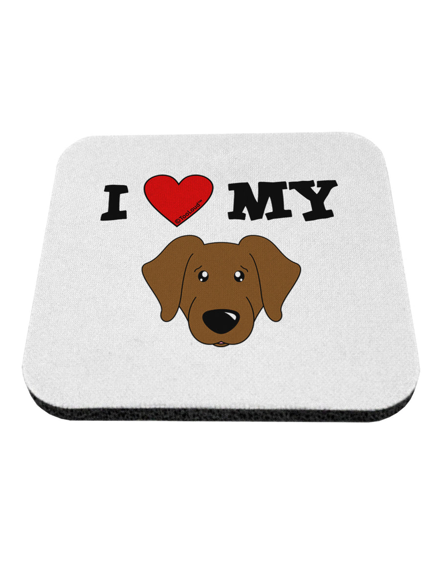 I Heart My - Cute Chocolate Labrador Retriever Dog Coaster by TooLoud-Coasters-TooLoud-White-Davson Sales