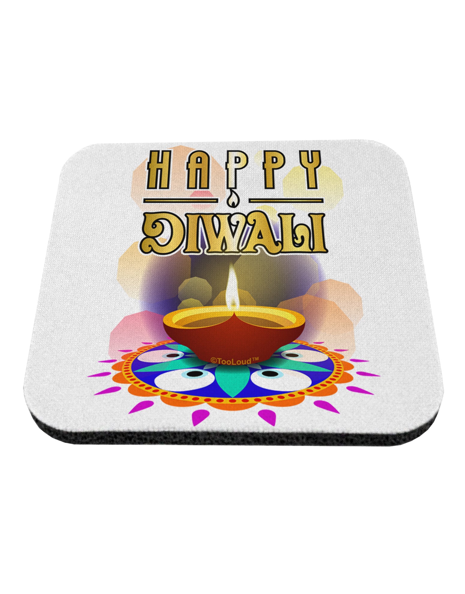 Happy Diwali - Rangoli and Diya Coaster by TooLoud-TooLoud-1-Davson Sales