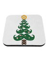 Mustache Christmas Tree Coaster-Coasters-TooLoud-White-Davson Sales