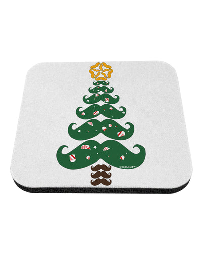 Mustache Christmas Tree Coaster-Coasters-TooLoud-White-Davson Sales