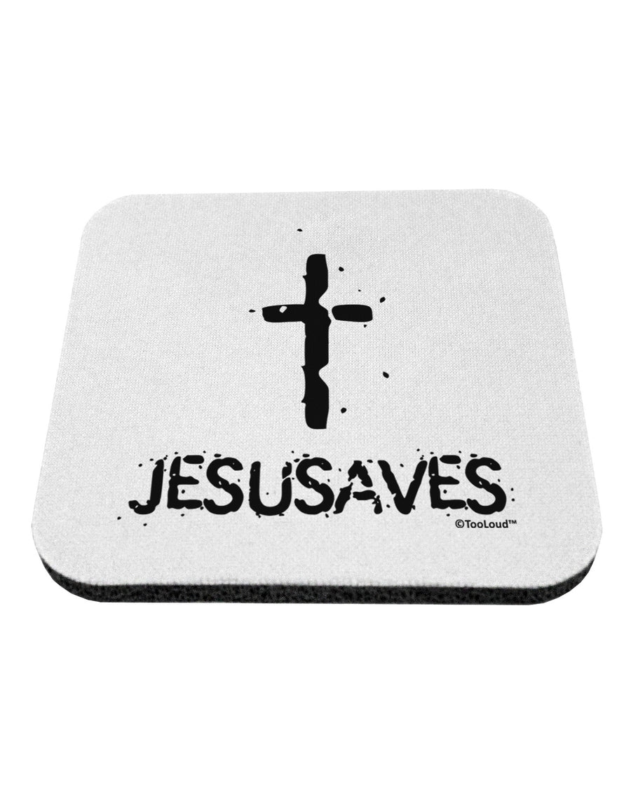 JESUSAVES - Jesus Saves Cross Design Coaster by TooLoud-Coasters-TooLoud-White-Davson Sales