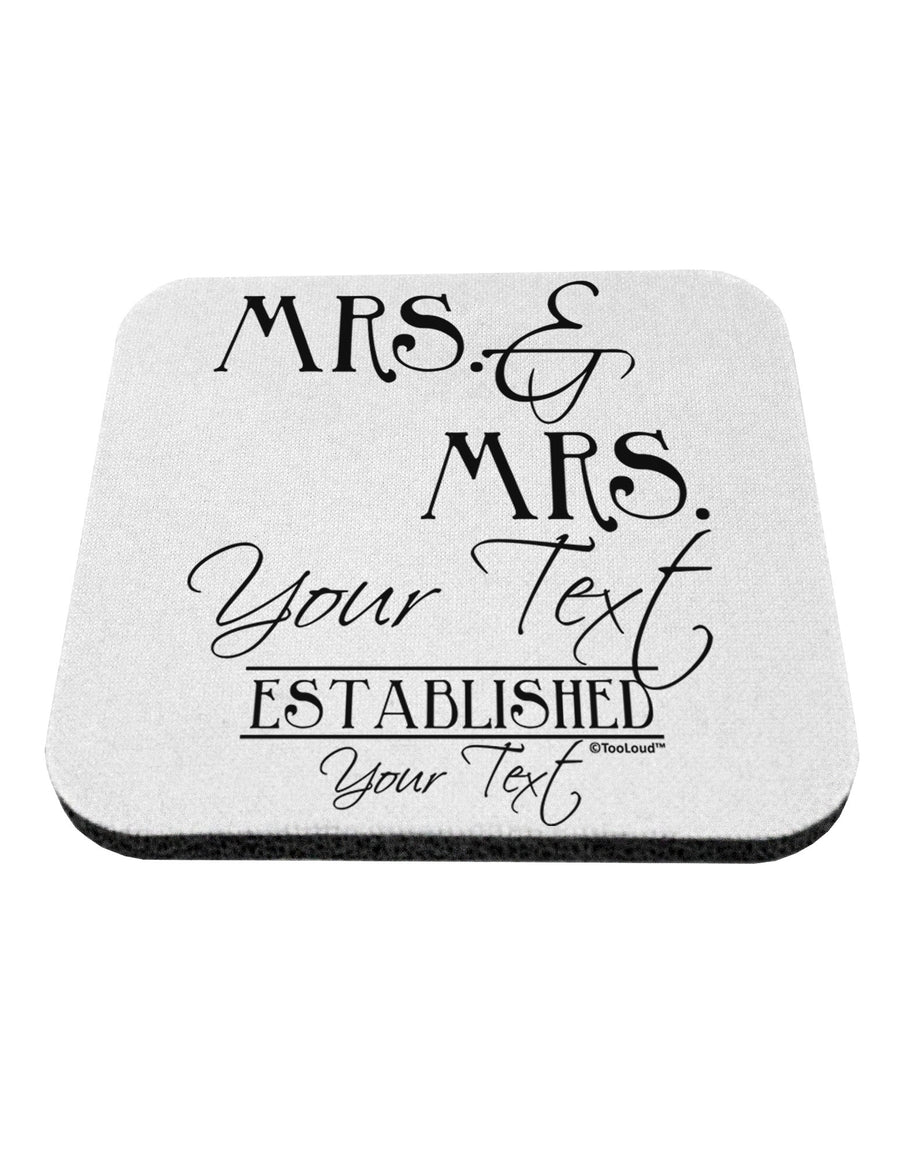 Personalized Mrs and Mrs Lesbian Wedding - Name- Established -Date- Design Coaster-Coasters-TooLoud-White-Davson Sales