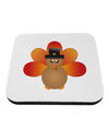 Cute Pilgrim Turkey Thanksgiving Coaster-Coasters-TooLoud-White-Davson Sales