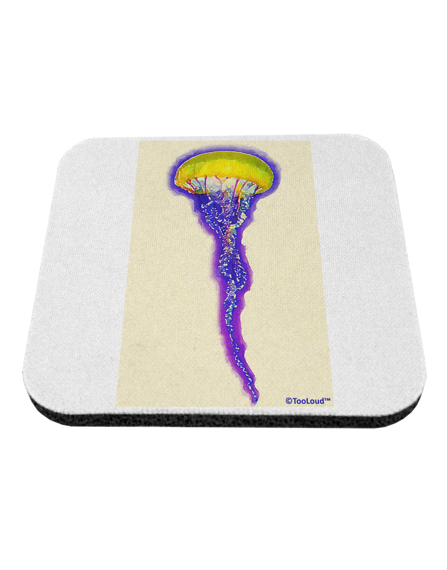 Jellyfish Outlined in Purple Watercolor Coaster-Coasters-TooLoud-White-Davson Sales