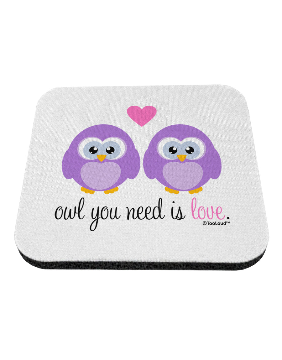 Owl You Need Is Love - Purple Owls Coaster by TooLoud-Coasters-TooLoud-White-Davson Sales